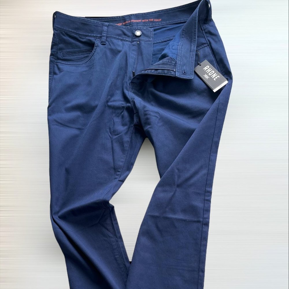 BRAND NEW WITH TAGS /NWT Rhone Commuter slim fit chino pant men's navy blue